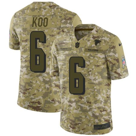 falcons #6 younghoe koo camo stitched youth nfl limited 2018 salute to service elite jersey