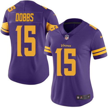 Vikings #15 Josh Dobbs Purple Women's Stitched NFL Limited Rush Jersey