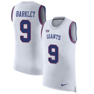 wholesale Giants #9 Matt Barkley White Men's Stitched NFL Limited Rush Tank Top Jersey