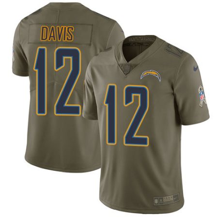 chargers #12 derius davis olive youth stitched nfl limited 2017 salute to service elite jersey