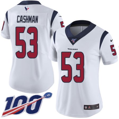 Texans #53 Blake Cashman White Women's Stitched NFL 100th Season Vapor Untouchable Limited Jersey