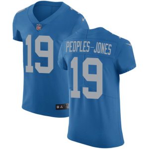 Lions #19 Donovan Peoples-Jones Blue Throwback Men's Stitched NFL Vapor Untouchable Elite Jersey