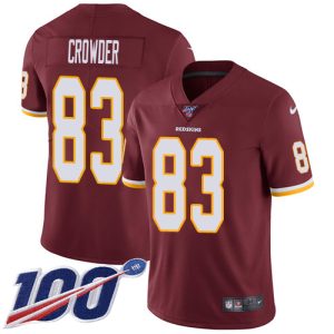 Commanders #83 Jamison Crowder Burgundy Red Team Color Youth Stitched NFL 100th Season Vapor Limited Jersey