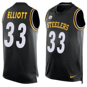 steelers #33 jalen elliott black team color men's stitched nfl limited tank top cheap jersey