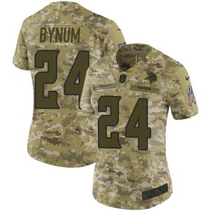 elite Vikings #24 Camryn Bynum Camo Women's Stitched NFL Limited 2018 Salute To Service Jersey