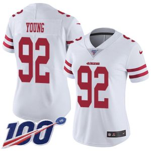 49ers #92 Chase Young White Women's Stitched NFL Vapor Untouchable Limited Jersey