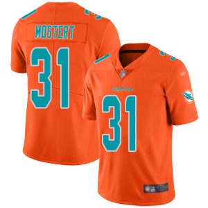 Dolphins #31 Raheem Mostert Orange Youth Stitched NFL Limited Inverted Legend Jersey