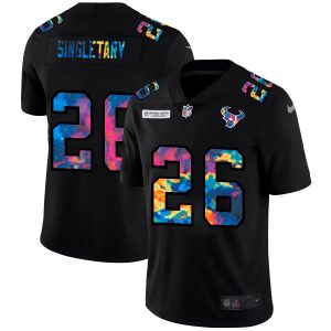 houston texans #26 devin singletary men's multi-color black 2020 nfl crucial catch vapor untouchable limited elite jersey