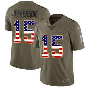 falcons #15 van jefferson olive/usa flag stitched youth nfl limited 2017 salute to service elite jersey