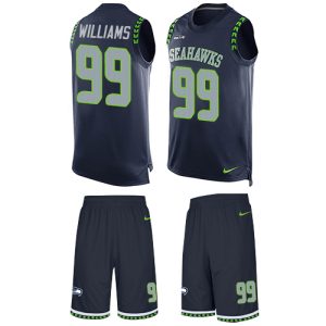 Seahawks #99 Leonard Williams Steel Blue Team Color Men's Stitched NFL Limited Tank Top Suit Jersey