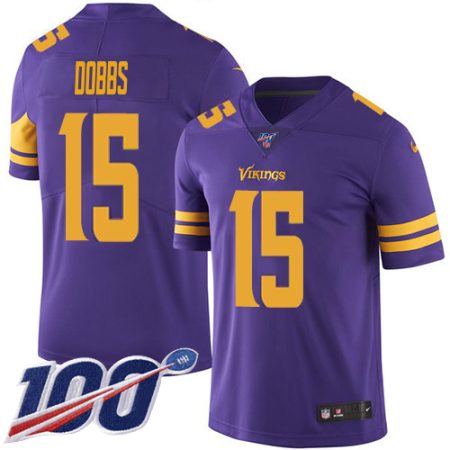 vikings #15 josh dobbs purple youth stitched nfl limited rush 100th season cheap jersey