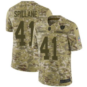 Raiders #41 Robert Spillane Camo Youth Stitched NFL Limited 2018 Salute To Service Jersey