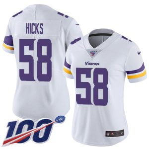 vikings #58 jordan hicks white women's stitched nfl 100th season vapor untouchable limited cheap jersey