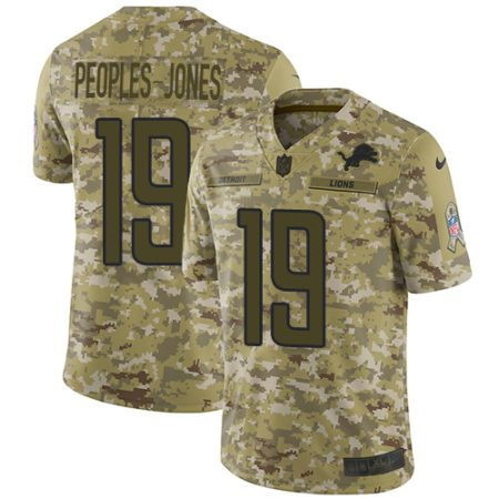 Lions #19 Donovan Peoples-Jones Camo Men's Stitched NFL Limited 2018 Salute To Service Jersey