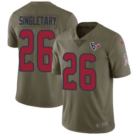 Texans #26 Devin Singletary Olive Men's Stitched NFL Limited 2017 Salute To Service Jersey