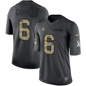 Cardinals #6 James Conner Black Men's Stitched NFL Limited 2016 Salute to Service Jersey