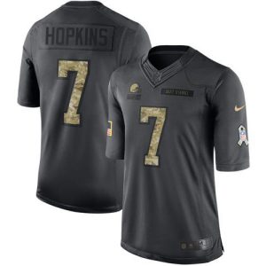 cheap Browns #7 Dustin Hopkins Black Men's Stitched NFL Limited 2016 Salute to Service Jersey