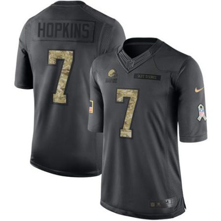 cheap Browns #7 Dustin Hopkins Black Men's Stitched NFL Limited 2016 Salute to Service Jersey