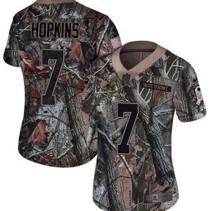 Browns #7 Dustin Hopkins Camo Women's Stitched NFL Limited Rush Realtree Jersey