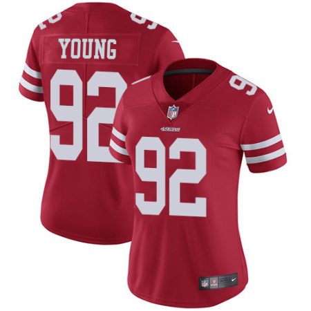 49ers #92 Chase Young Red Team Color Women's Stitched NFL Vapor Untouchable Limited Jersey