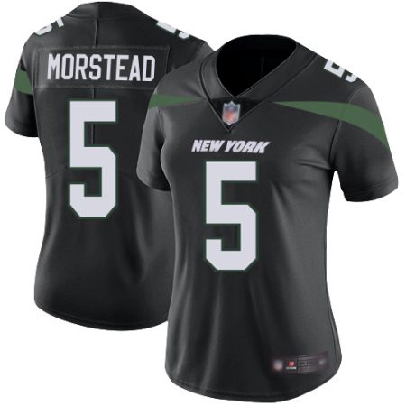 Jets #5 Thomas Morstead Black Alternate Women's Stitched NFL Vapor Untouchable Limited Jersey