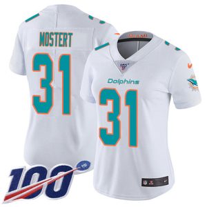 Dolphins #31 Raheem Mostert White Women's Stitched NFL 100th Season Vapor Untouchable Limited Jersey