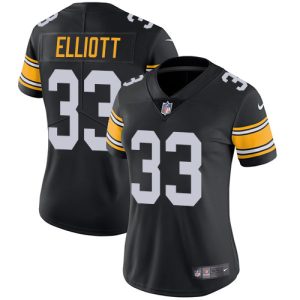 Steelers #33 Jalen Elliott Black Alternate Women's Stitched NFL Vapor Untouchable Limited Jersey