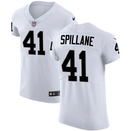 Raiders #41 Robert Spillane White Men's Stitched NFL Vapor Untouchable Elite Jersey