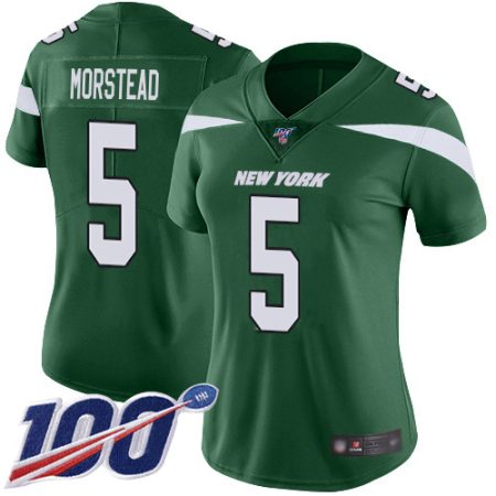 Jets #5 Thomas Morstead Green Team Color Women's Stitched NFL 100th Season Vapor Untouchable Limited Jersey