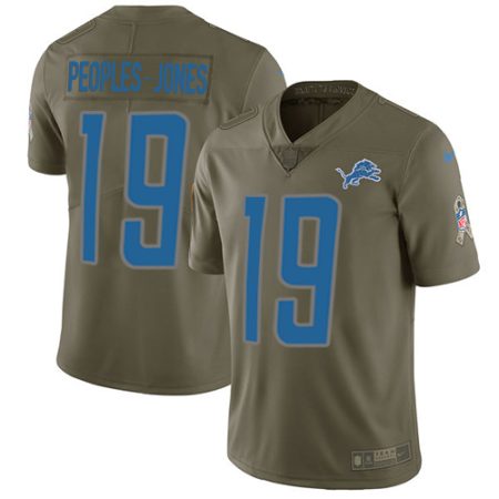 wholesale Lions #19 Donovan Peoples-Jones Olive Youth Stitched NFL Limited 2017 Salute To Service Jersey