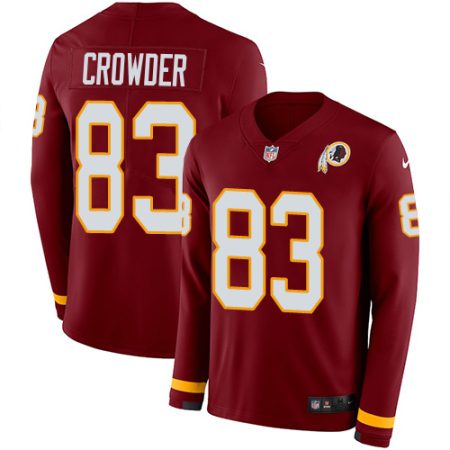 cheap Commanders #83 Jamison Crowder Burgundy Red Team Color Youth Stitched NFL Limited Therma Long Sleeve Jersey