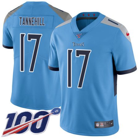 Titans #17 Ryan Tannehill Light Blue Alternate Youth Stitched NFL 100th Season Vapor Limited Jersey