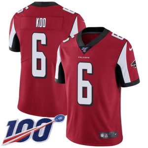 cheap Falcons #6 Younghoe Koo Red Team Color Men's Stitched NFL 100th Season Vapor Untouchable Limited Jersey