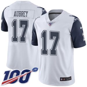 cheap Cowboys #17 Brandon Aubrey White Youth Stitched NFL Limited Rush 100th Season Jersey