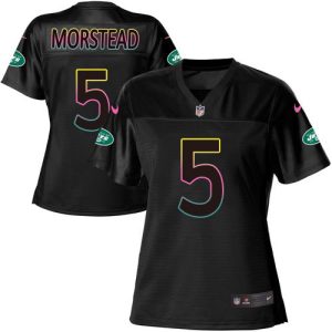 Jets #5 Thomas Morstead Black Women's NFL Fashion Game Jersey