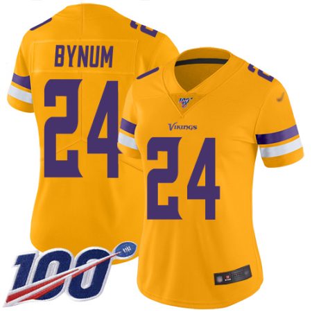 Vikings #24 Camryn Bynum Gold Women's Stitched NFL Limited Inverted Legend 100th Season Jersey