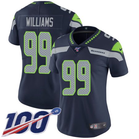 seahawks #99 leonard williams steel blue team color women's stitched nfl 100th season vapor untouchable limited wholesale jersey