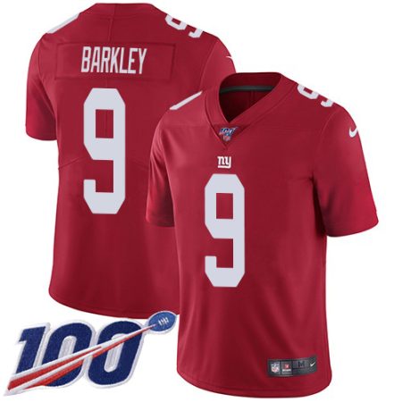 wholesale Giants #9 Matt Barkley Red Alternate Youth Stitched NFL 100th Season Vapor Untouchable Limited Jersey