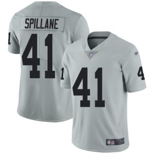 elite Raiders #41 Robert Spillane Silver Youth Stitched NFL Limited Inverted Legend Jersey