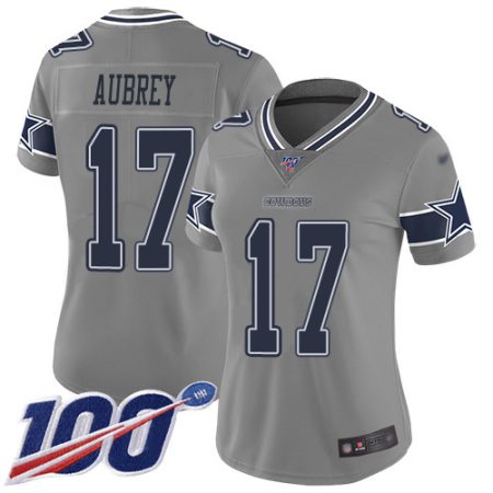 Cowboys #17 Brandon Aubrey Gray Women's Stitched NFL Limited Inverted Legend 100th Season Jersey