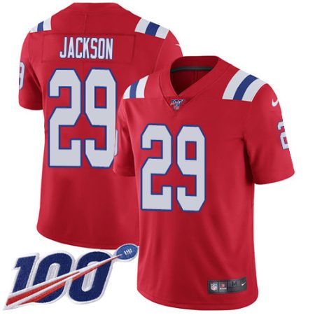 Patriots #29 J.C. Jackson Red Alternate Youth Stitched NFL 100th Season Vapor Limited Jersey