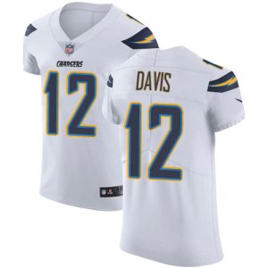 chargers #12 derius davis white men's stitched nfl vapor untouchable elite wholesale jersey