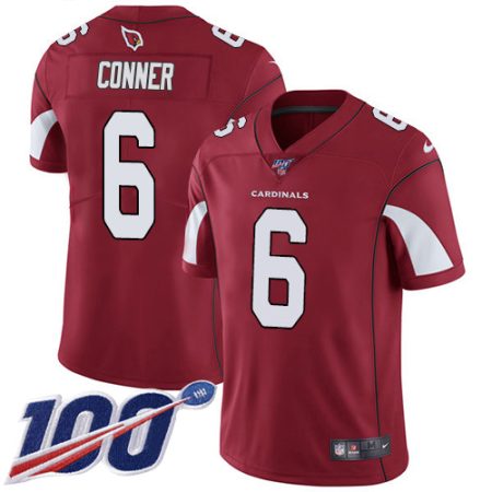 Cardinals #6 James Conner Red Team Color Men's Stitched NFL 100th Season Vapor Limited Jersey