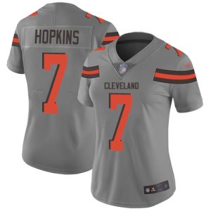 cheap Browns #7 Dustin Hopkins Gray Women's Stitched NFL Limited Inverted Legend Jersey