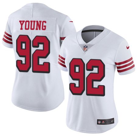 cheap 49ers #92 Chase Young White Rush Women's Stitched NFL Vapor Untouchable Limited Jersey