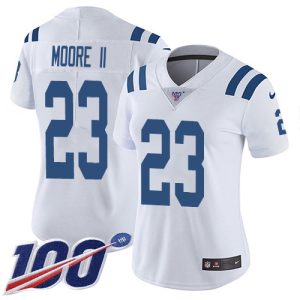 Colts #23 Kenny Moore II White Women's Stitched NFL 100th Season Vapor Untouchable Limited Jersey