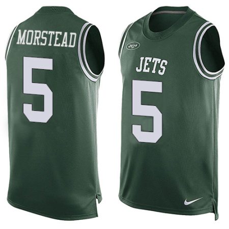 Jets #5 Thomas Morstead Green Team Color Men's Stitched NFL Limited Tank Top Jersey