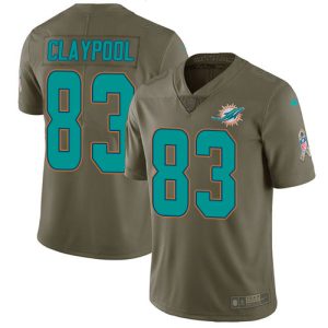 dolphins #83 chase claypool olive men's stitched nfl limited 2017 salute to service cheap jersey