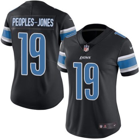 cheap Lions #19 Donovan Peoples-Jones Black Women's Stitched NFL Limited Rush Jersey