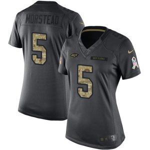 wholesale Jets #5 Thomas Morstead Black Women's Stitched NFL Limited 2016 Salute to Service Jersey